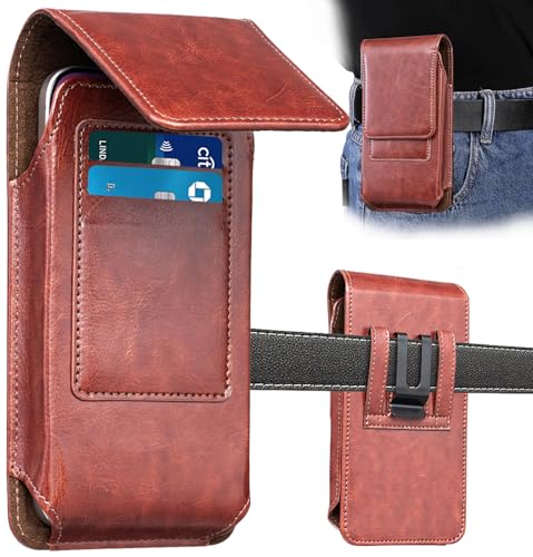 Housse de ceinture en cuir de haute qualité avec fermeture magnétique pour grands smartphones