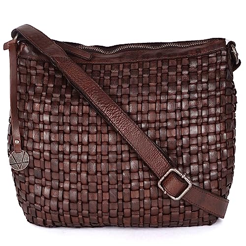 Genuine Leather Crossbody Sling Bag for Women, Purse for Women Trendy Casual Office Bag with Adjustable Strap