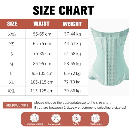 Cinturón abdominal en forma de U verde menta para soporte lumbar XL 5