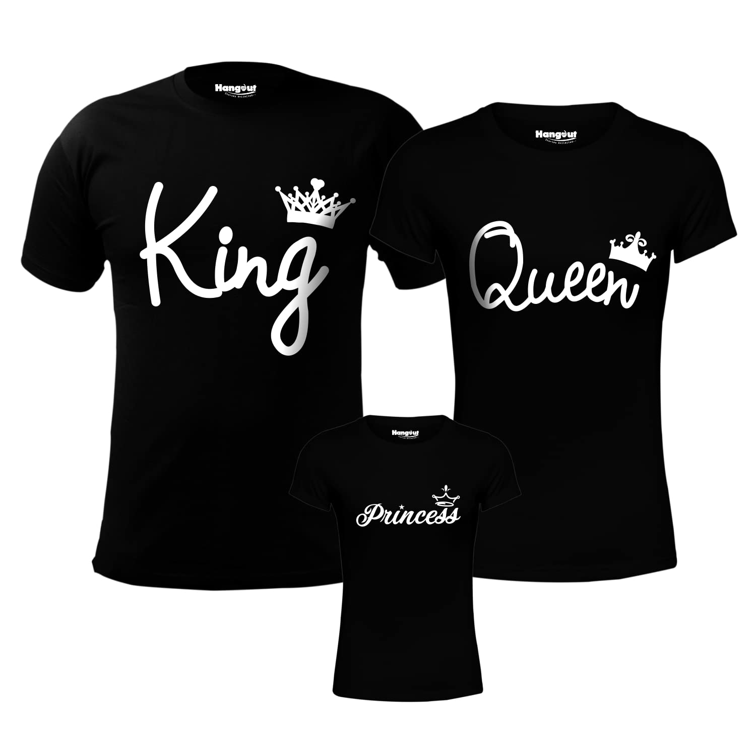 hangout hub Family Tshirts | Twinning Dress |King Queen Princess|Set of 3-picture-39