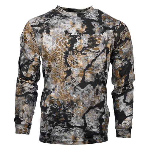 Kryptek Men's Standard Stalker Long Sleeve, 100% Cotton, Camo Hunting Tee