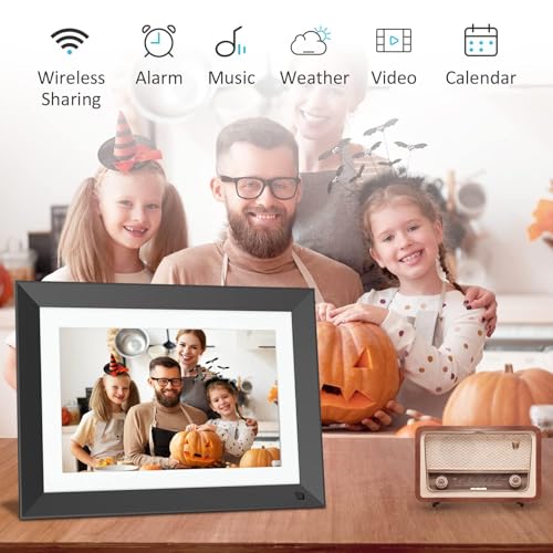 Image of Digital Picture Frame 10.1-inch Digital-Photo-Frame - 32GB Dual-WiFi Digital Frame, 1920x1200 FHD Touch Screen, Motion Sensor, Easily Upload Photos and Videos via App or Email, Gift for Mom Dad