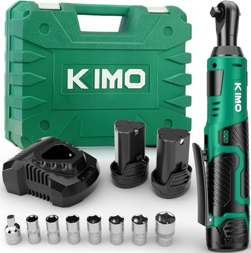 KIMO Cordless Electric Ratchet Wrench Set, 40Ft-lbs, 400RPM, 12V ...