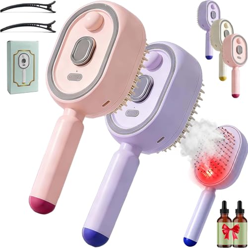 2026 Peigne Massage à Coussin D'Air Et Spray éLectrique,Electric Spray Air Cushion Massage Comb,Electric Steam Brush For Hair,Rechargeable Detangling Steam...