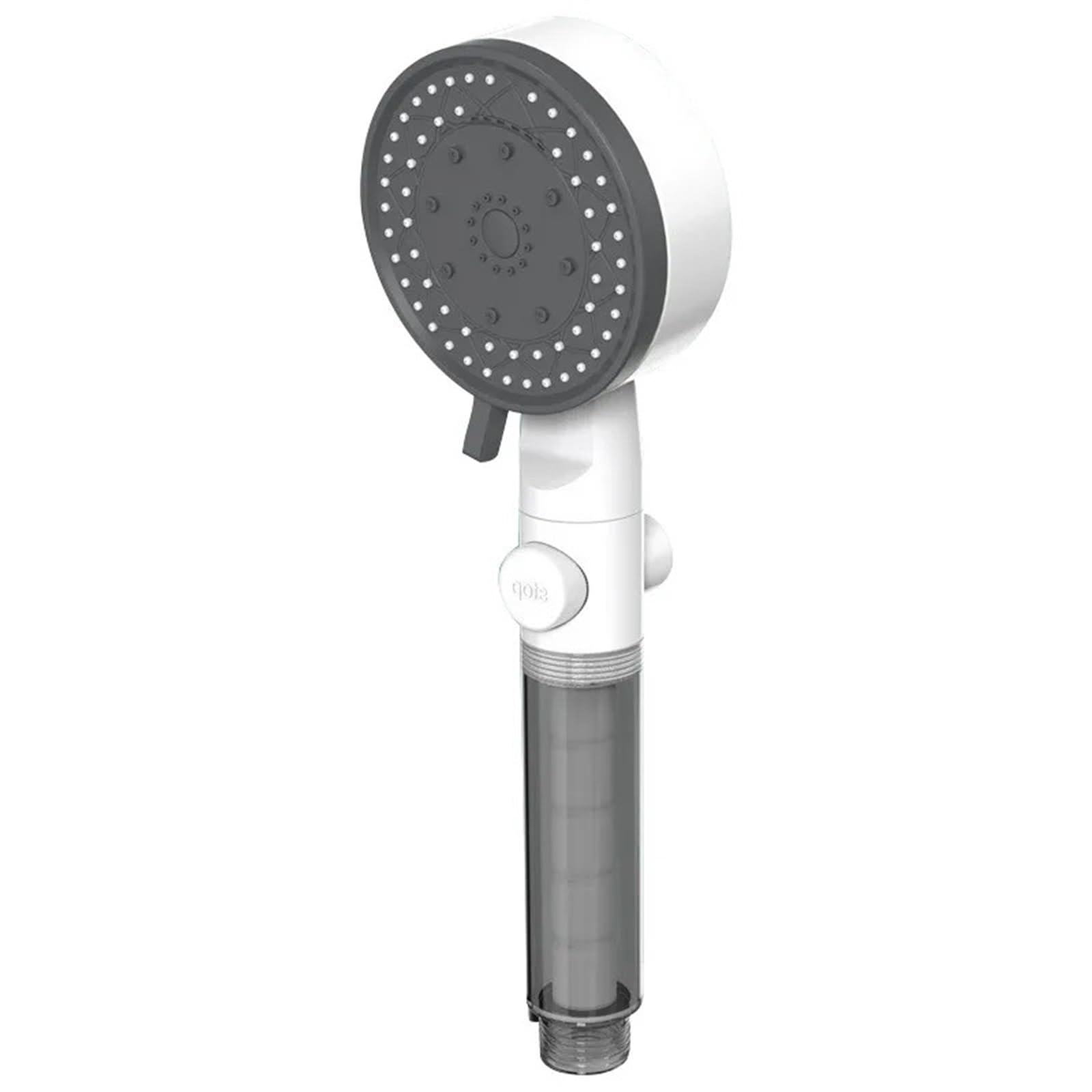 Naqzrxpml White Showerhead Shower Head 10 Modes High-Pressure Filtered One Key S Water Handheld Multicolor(White Showerhead)