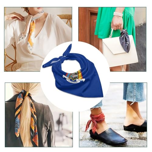 New York State Flag Square Scarf Headscarf Neck Scarf Printed Women's Headscarf4