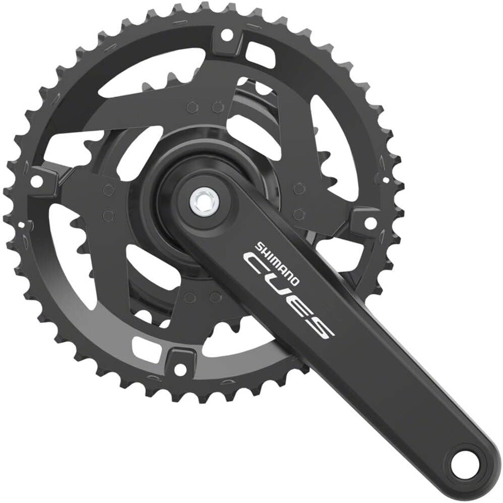 SHIMANO CUES FC-4010-2 Crankset - 170mm, 9/10-Speed, 46/30t, Riveted, Square Taper JIS Spindle Interface, Black