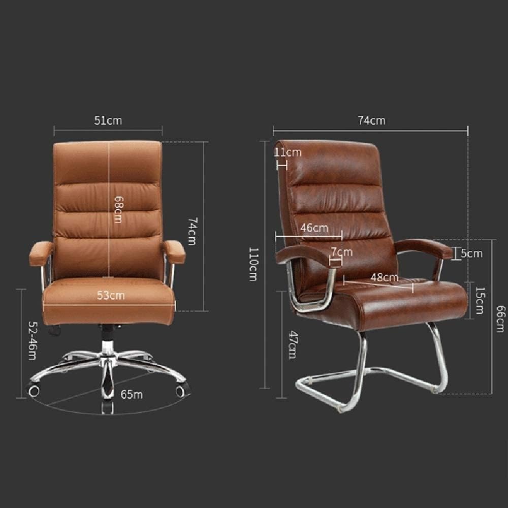 Office Chair Boss Chair Reclining High Back PU Leather Office Chair Executive Seat Ergonomic Swivel Chair Backrest Gaming Chair Chair (Color : Brown) Needed