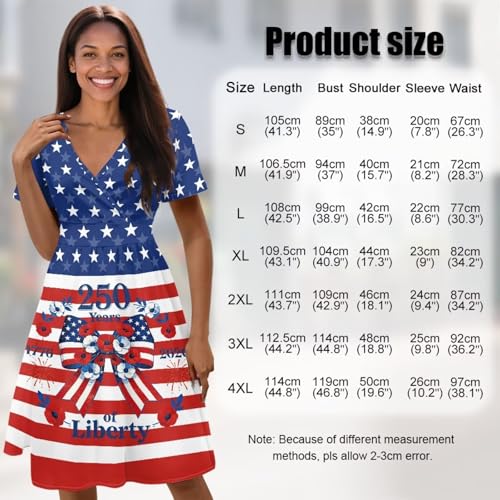 Image of Women's Summer Formal Dresses Short Sleeve Wrap V Neck Dresses Bridesmaid Wedding Guest Dress with Pockets