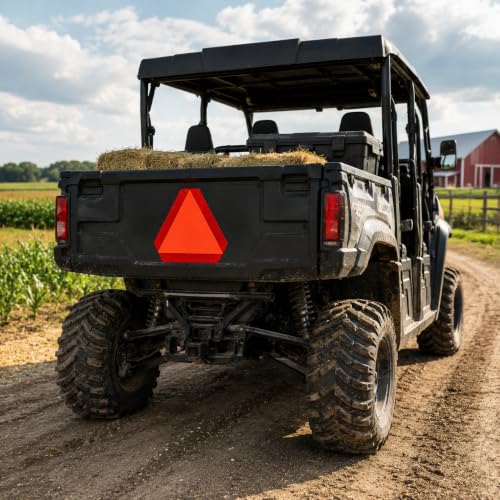 Image of IGNIXIA (Pack of 10) Slow Moving Vehicle Sign, PVC Vinyl Decal Slow Moving Vehicle Triangle Sticker, 14 inchx 16 inch Inches Orange base with Reflective border, UTV, safety Triangle signs (10)