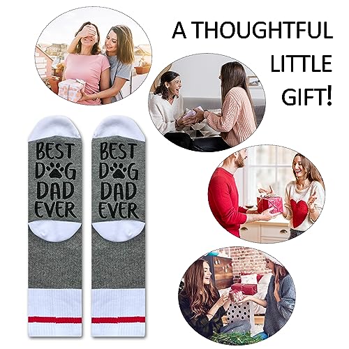 Image of Ziyouza Best Dogs Dad Ever Socks, Gift for Dog Pet Owner, Dog Father, Dog Lovers, Puppy Lovers, Novelty Gift for Thanksgiving Christmas Birthday Father's Day, 1 Pair-11