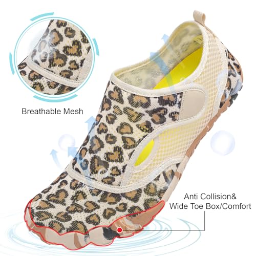 Image of L-RUN Barefoot Water Shoes Women Mens Aqua Sock Athletic Hiking Water Sports Shoes for Swim Beach Pool Sand Diving Walking