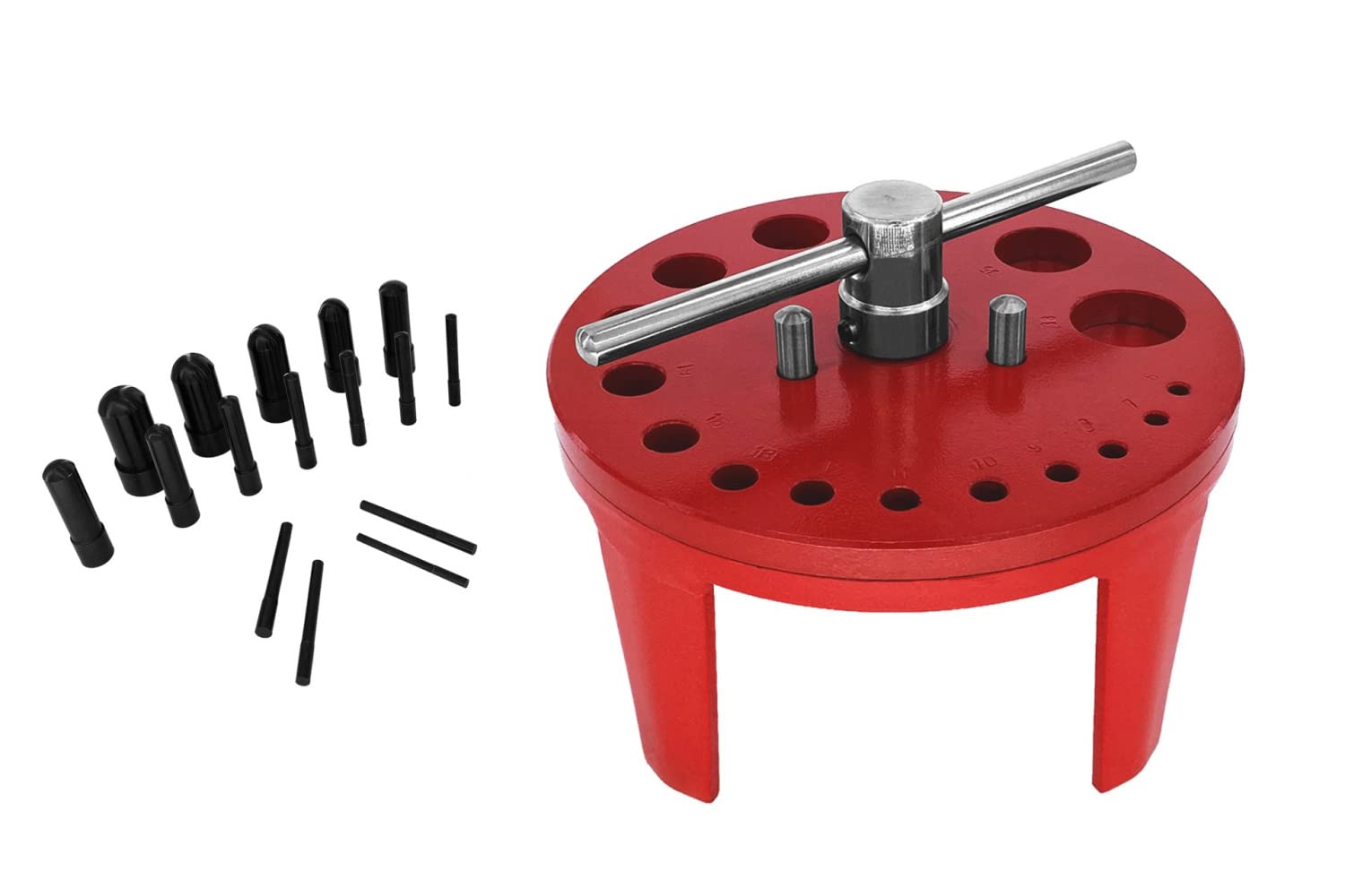 PAULIMOT Lochstanztisch-Set mit 16 Stempeln, 6-38 mm, 17-teilig