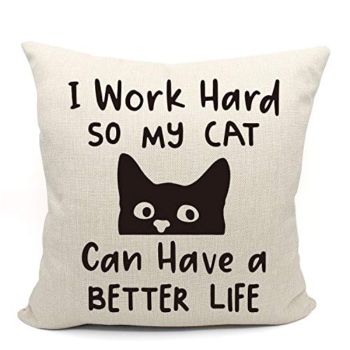I Work Hard Throw Pillow Case, Funny Office Pillow Case,