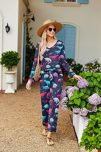 Image of Ekouaer Womens Pajama Sets 2 Piece Lounge Set Fall Winter Pajamas Long Sleeve Pjs Top and Pants Soft Pj Sets Loose Sleepwear