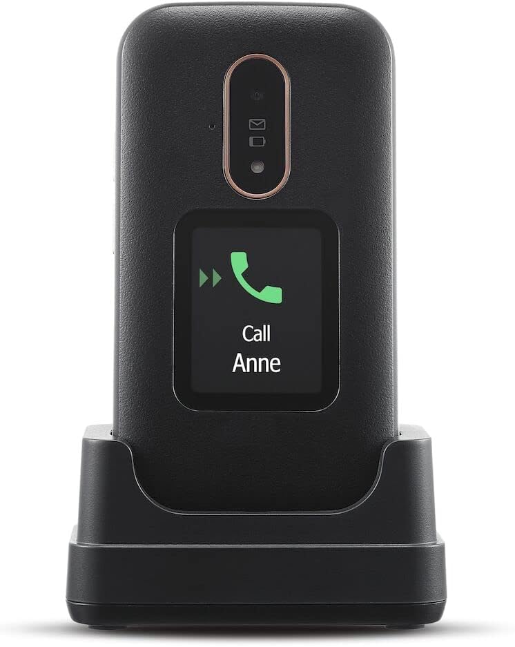 6880 4G Unlocked Flip Mobile Phone for Seniors with Talking Number Keys, External Display, Assistance Button and Charging Cradle [UK and Irish Version]