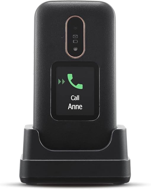 Doro 6880 4G Unlocked Flip Mobile Phone for Seniors with Talking Number Keys, External Display, Assistance Button and Charging Cradle [UK and Irish Version]