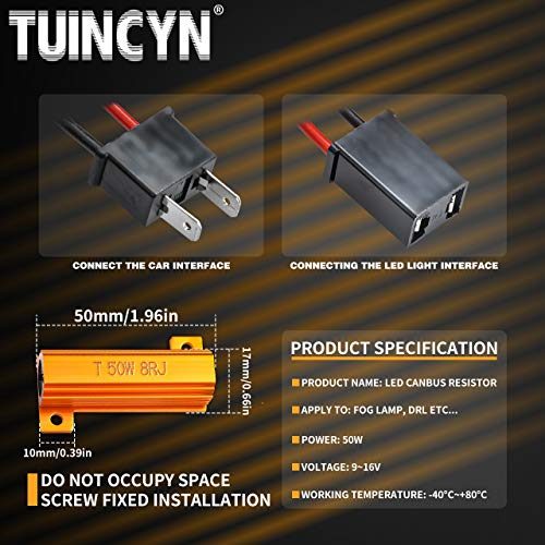 TUINCYN 50W 8 ohm H7 Resistori di carico a Led