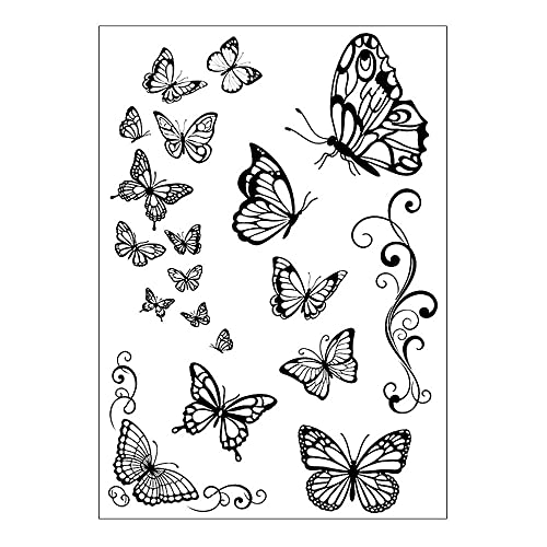 Nvzbl 18PCS BUTTERFLY BUTTERFLIES LACE 18Pcs Butterflies Clear Stamps Butterfly Lace Pattern Transparent Seal Stamps thumb #2