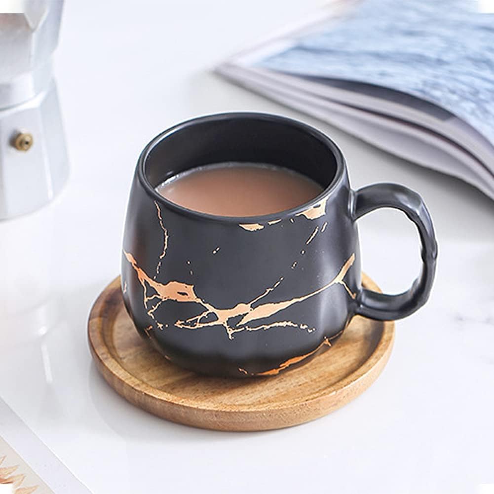 Coppia tazze da caffè tazza da caffè in ceramica rosa con coperchio cucchiaio tazze in marmo Set per anniversario di matrimonio nuziale regalo di san