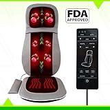 Shiatsu Massage Cushion with Heat – Full Back, Neck and Thigh Vibration Massager Seat with Remote Control - Targeted Deep Kneading – Soothes, Relaxes and Relieves Aches and Pains – by ComfySure