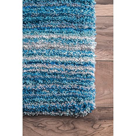 Image of Shaggy Rug for Bedroom Living Room 3X5 FEET Fluffy Plush Area Carpet with Non Slip Backing, Modern Cozy Floor Rug for Home Decor and Comfort (Blue /Multi)