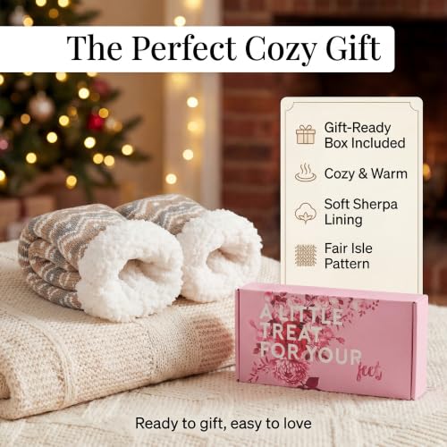 Image of The Metluks Women's Fuzzy Slipper Socks with Non-slip Grippers, Sherpa Lined Warm Cozy Gift Socks