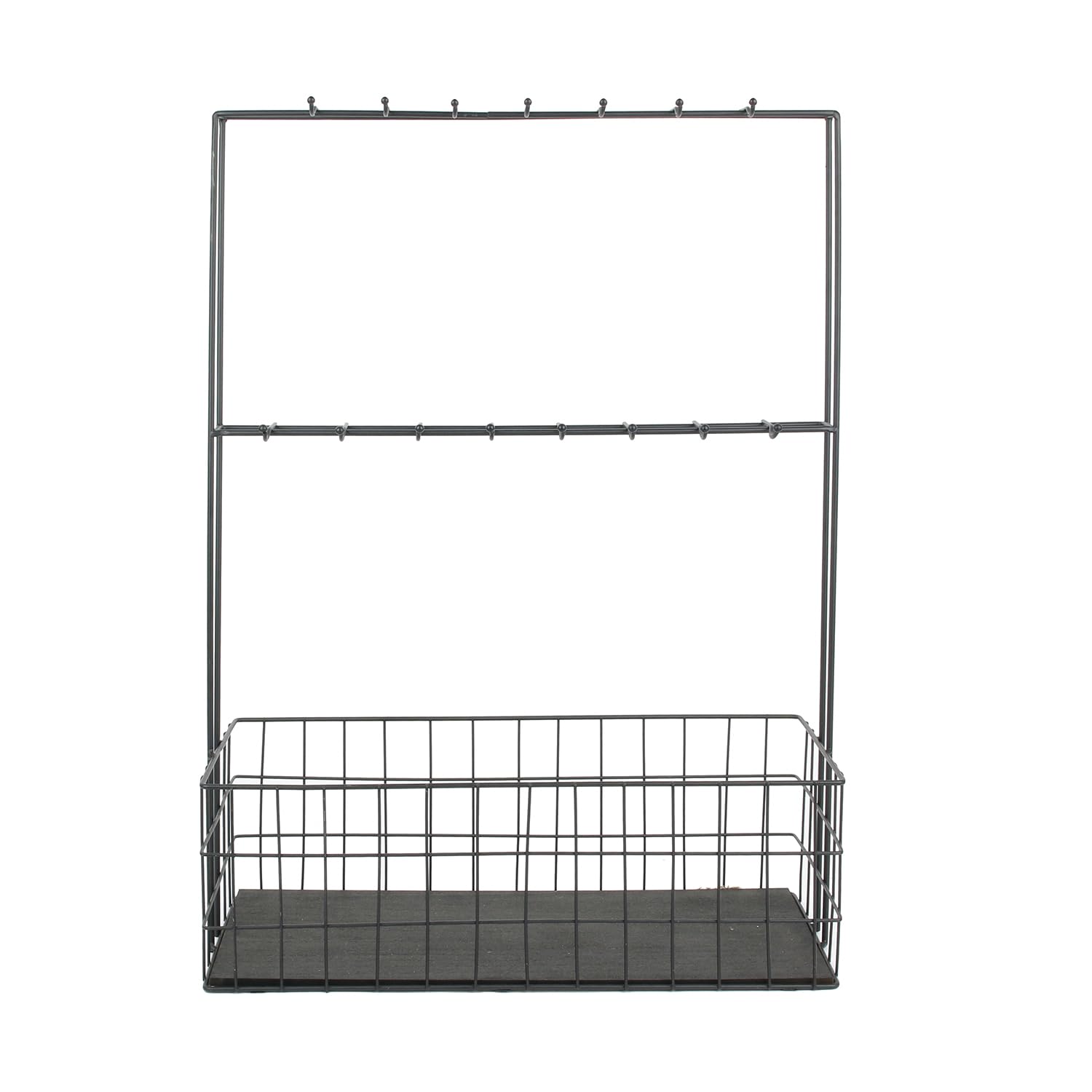 Support mural mini bar range-bouteilles gain de place noir à 16 crochets