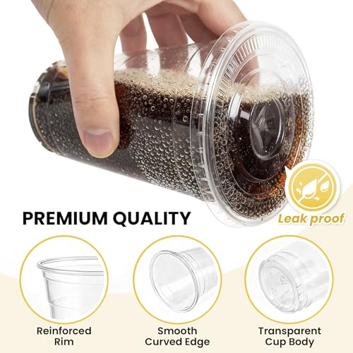 68% Off 100-Pack Clear Plastic Cups with Lids & Straws - Image 4