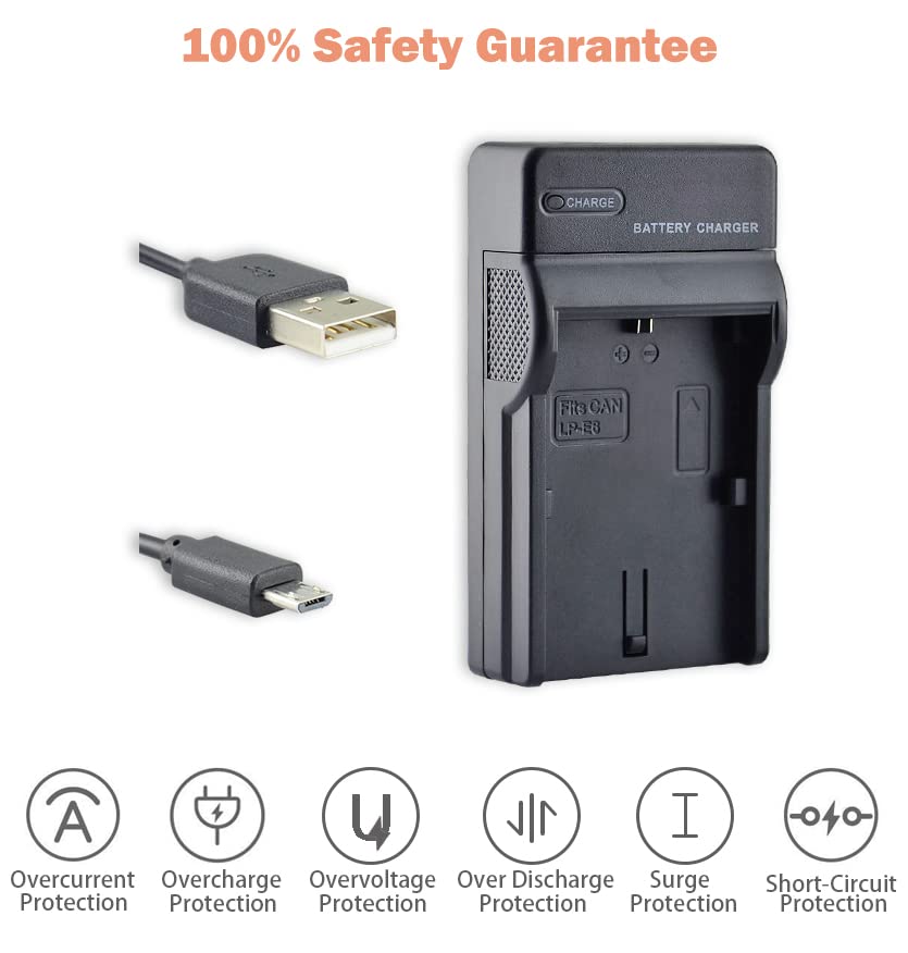 Batería LP-E6P DSTE 2400mAh y cargador micro USB para Canon EOS R5 Mark II 5