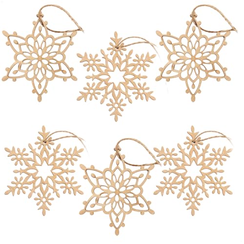 COM-FOUR® 6X Adornos para árboles de Navidad Juego de Colgantes de Madera