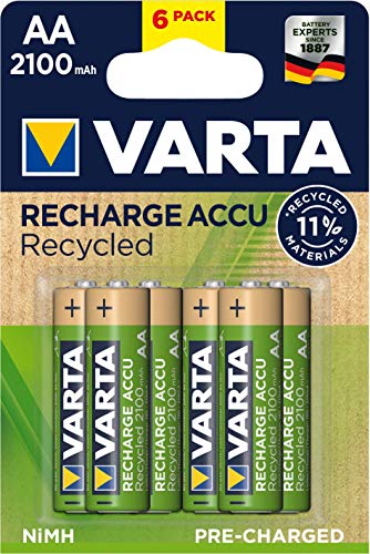VARTA Recharge Accu gerecycled (oplaadbaar, ready-to-use voorgeladen AA Mignon Ni-MH batterij (2100 mAh), van 11… - Afbeelding 3
