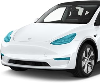 Compatible with Tesla Model Y (2020-23) Headlight & Fog Light PPF Kit TPU Pre-Cut Paint Protection Film Clear Bra - Tools Included - Hydrophobic Self Healing UV Resistant