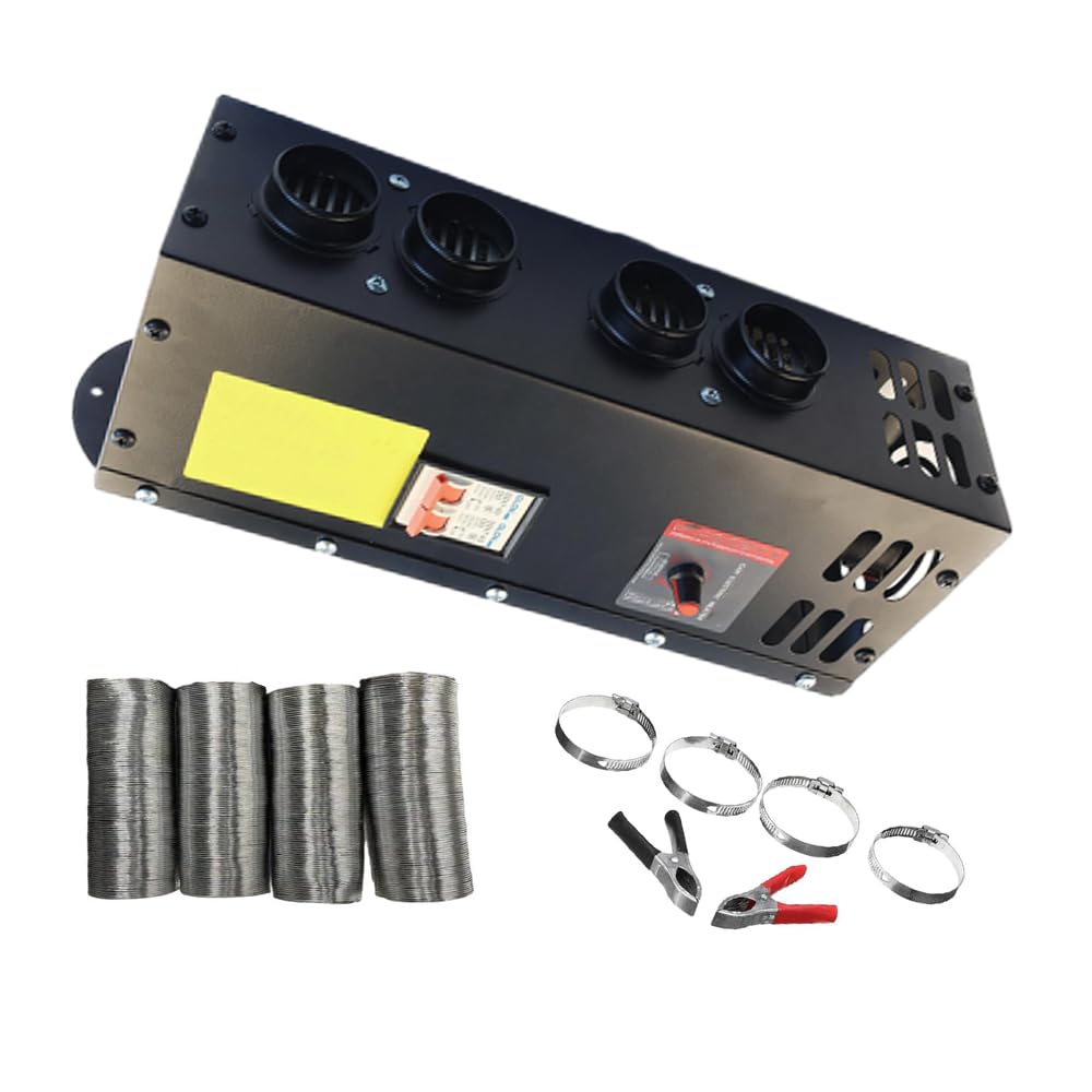 Riloer Calentador eléctrico Autocaravana, 24 V, 600 W-800 W, portátil, con 4 Orificios, descongelador de Parabrisas, calefacción y refrigeración.