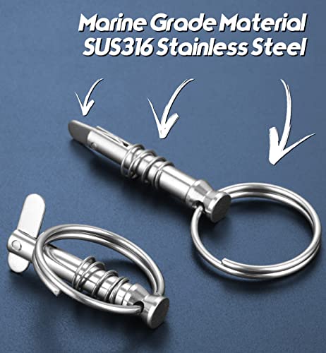 Atibin Marine Quick Release Pin Stainless Steel Bimini Top Pin Boat Removable Deck Release Pin Hardware Yacht Sus316 4Pcs #TOP2