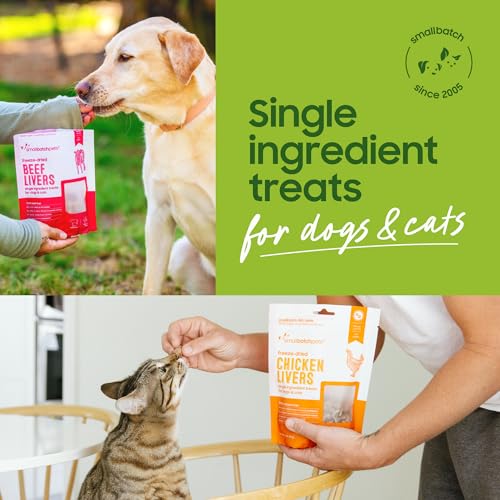 smallbatch Pets Premium Freeze-Dried Chicken Heart Treats for Dogs and Cats, 3.5 oz, Made and Sourced in The USA, Single Ingredient, Humanely Raised Meat, No Preservatives or Anything Artificial Ever - Image 4