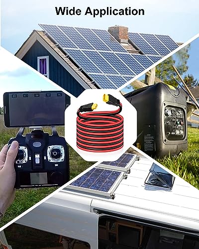 11FT XT60 Extension Cable, 10AWG XT60 Male to Female Adapter Connector Extension Wire for RC Battery Solar Panel Portable Power Station Pack FPV Drone and All XT60 Plug Devices