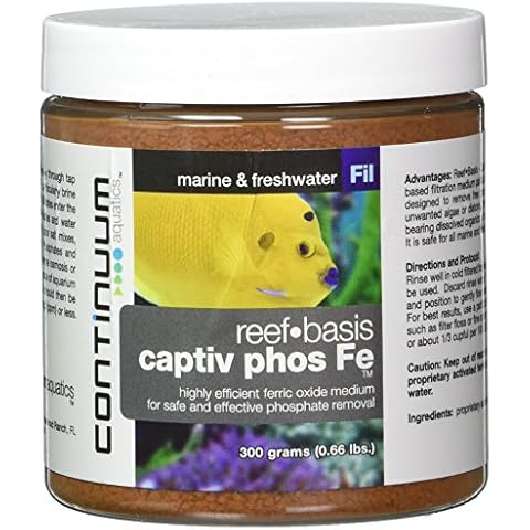 Continuum Aquatics Reef-Basis Captiv Phos Fe - Highly efficient ferric Oxide Filtration Media for Safe and Effective Phosphate Removal in Marine, Reef and Freshwater Aquaria 300-g Cover