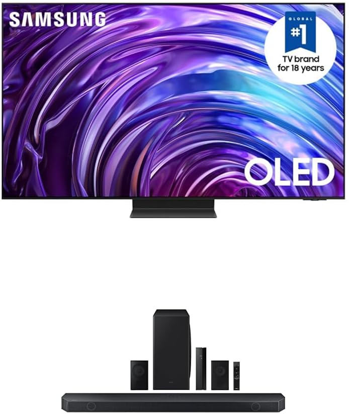 SAMSUNG 77-Inch Class OLED 4K S95D Series HDR Pro Smart TV (QN77S95D, 2024 Model) w HW-Q910D 9.1.2 ch Soundbar w/Dolby Audio, Surround Sound Expansion, Wireless Subwoofer, 2024