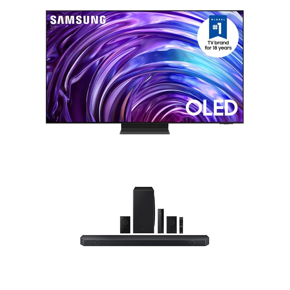 SAMSUNG 77-Inch Class OLED 4K S95D Series HDR Pro Smart TV (QN77S95D, 2024 Model) w HW-Q910D 9.1.2 ch Soundbar w/Dolby Audio, Surround Sound Expansion, Wireless Subwoofer, 2024