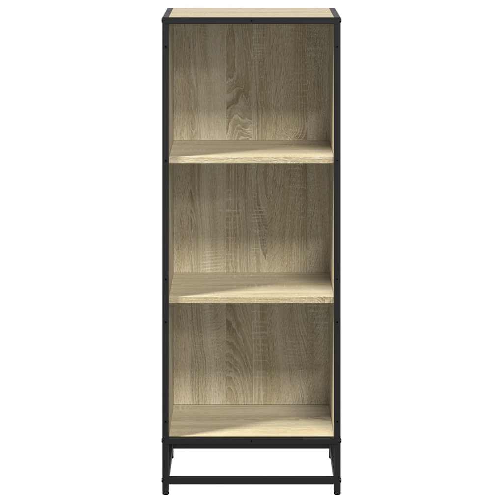 Libreria in rovere Sonoma, 40 x 35 x 107,5 cm, in legno con struttura in metallo, spazio per soggiorno, studio, cameretta dei bambini e corridoio, design moderno, superficie robusta