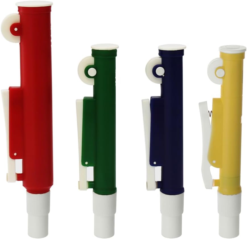 ULAB Scientific Pipette Pumps, Set of 3 Pumps: 2ml Blue, 10ml Green, 25ml Red, Fit Plastic or Glass Pipettes, ULH1001