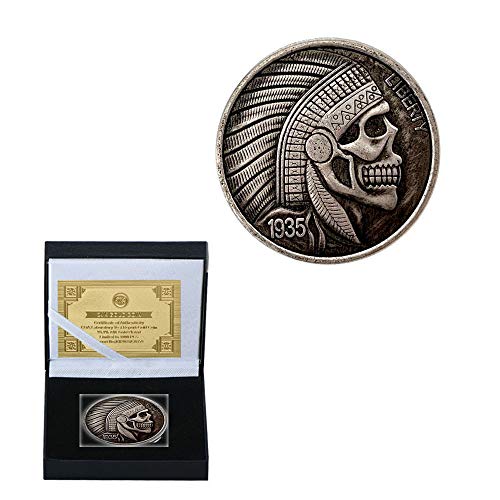 Inder Schädel Linderung Antike Kupfer Alte Silberne Gedenkmünze Sammlung Schädel Kupfer Silber Medaillon. Münze Versammeln/Silber/Runden Cover