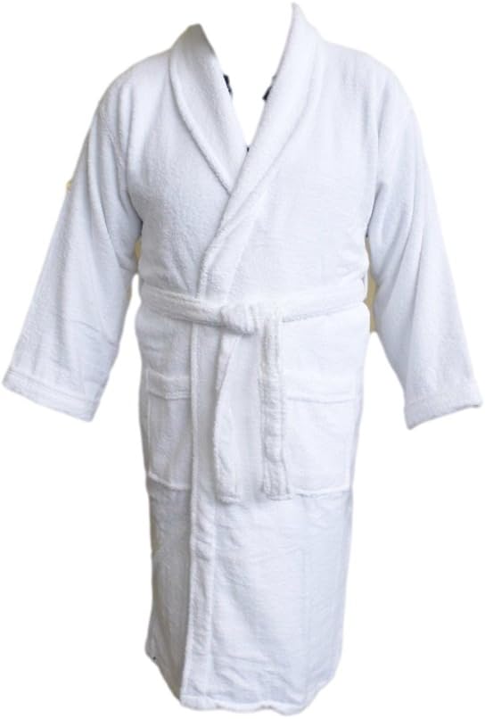 AJ Towelling Large White Bath Robe, Personalised with name