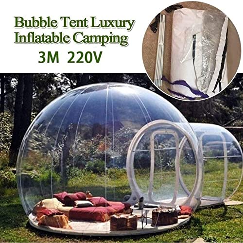 Outdoor Transparent Tent, Inflatable Bubble House Camping Waterproof Transparent Tent, Inflatable Clear Luxury Dome Single Tunnel Tent, Windproof,5M #TOP3