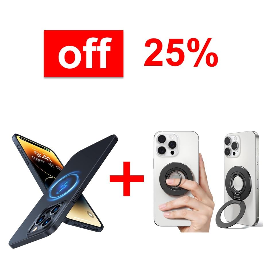 TORRAS Magnetic Phone Grip Ring Holder Kickstand & Case Magnetic
