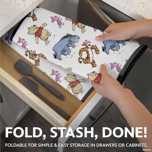 Image of Disney Winnie the Pooh Dish Drying Mat for Kitchen Counter, 2-Pack, 16 inchx18 inch