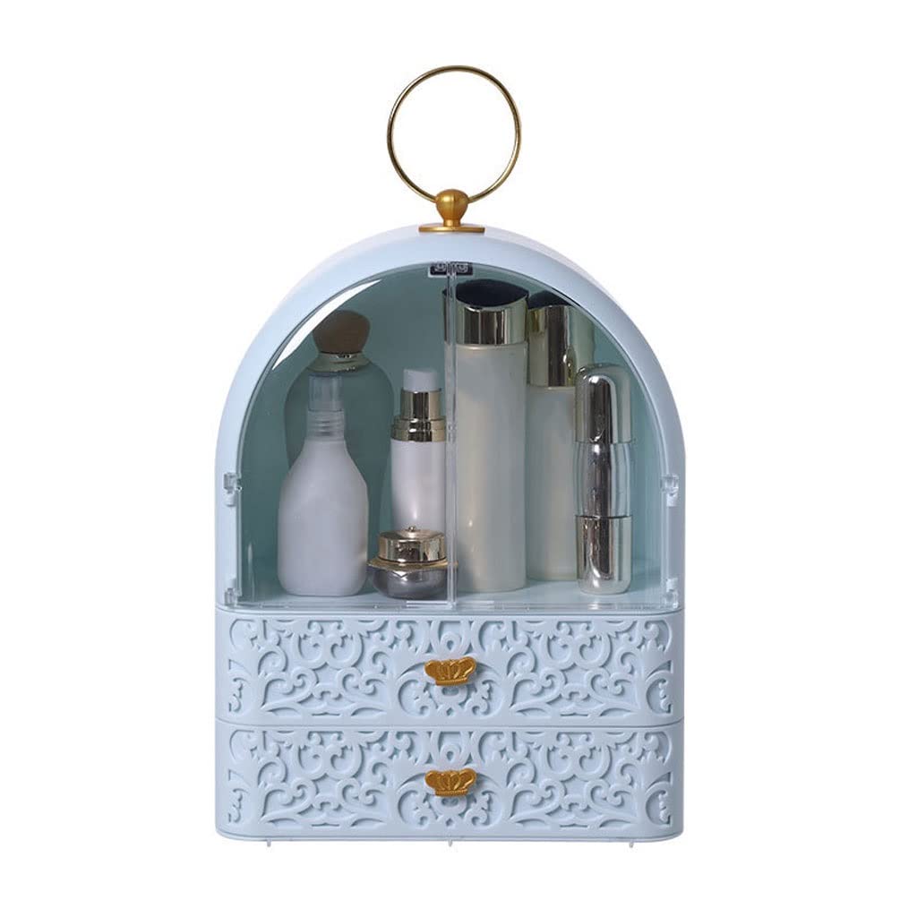 Makeup Organizer European-style Cosmetic Storage Box Skin Care Products Storage Cosmetic Display Cabinet Suitable for Bathroom Bedroom Dresser Cosmetics Storage Display Box Case