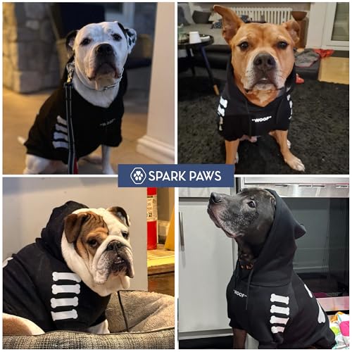 Image of Spark Paws Dog Hoodie - Premium Dog Sweater for Small, Medium, and Large Dogs | Warm Outfits for French Bulldogs, Pitbull, Puppy, Winter Jacket Alternative - Woof - 5XL