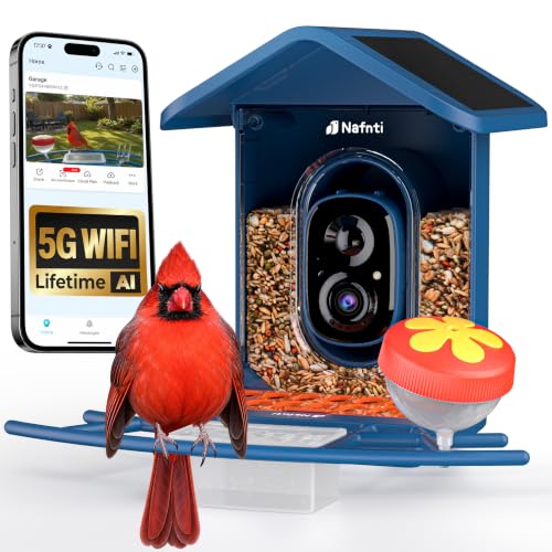 Nafnti 5GHz Solar Smart Bird Feeder Without Subscription
